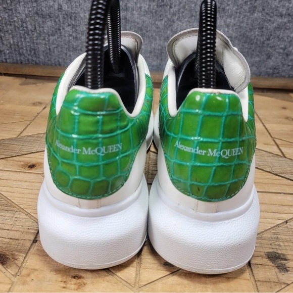 Alexander McQueen Oversized Sneakers
White & Green Croc-Print Leather Size 37.5 - Picture 8 of 16